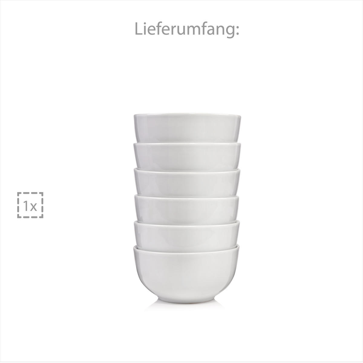 MÜSLISCHALEN SET NEW PORT - 6 teilig aus Porzellan - Weiß, Keramik (14cm) - Sänger