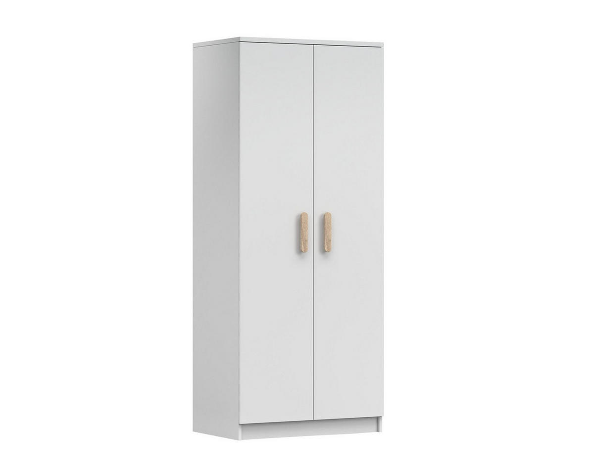 KINDERKLEIDERSCHRANK INGE 06 80/193/50 cm Weiß/Sonoma - Weiß/Sonoma Eiche, Holzwerkstoff (80/192/50cm) - Deine Möbel 24