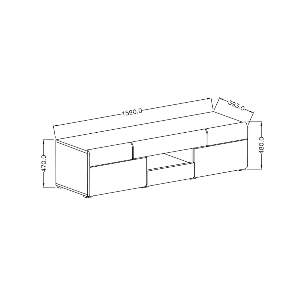 TV-MÖBEL Jules Grau und Holz - Grau, Holzwerkstoff (159/47/39cm) - Petits-meubles