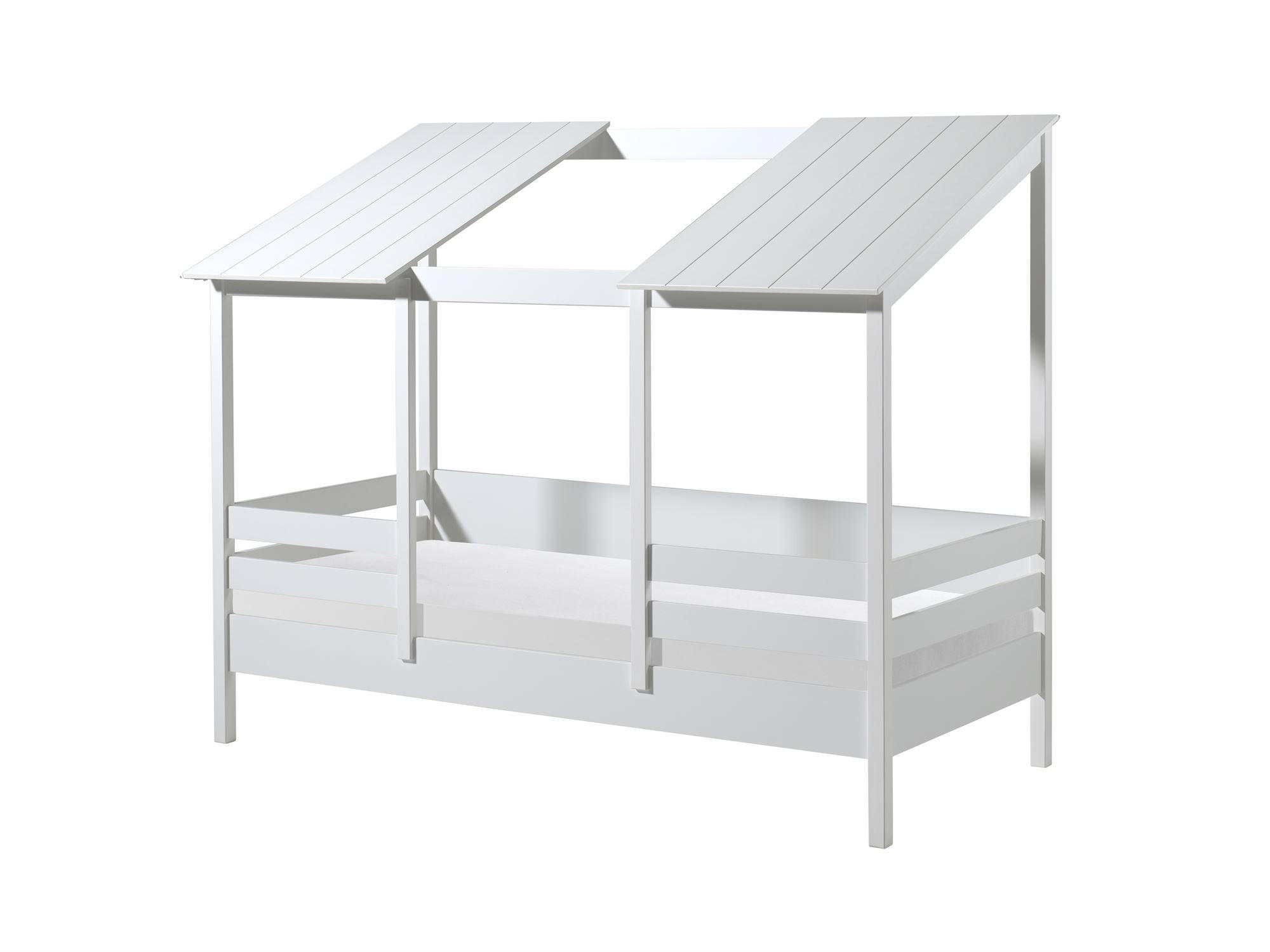 HAUSBETT Katjuscha 214x174x105 aus Massivholz+MDF in Weiß - Weiß, Holz (90/200cm) - 58aufmkessel