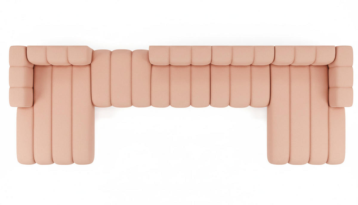 ECKSOFA U-Form Grand U Big XL 500 cm, Velourstoff Salvador, Rosa - Pink, Holz (500/179cm) - Kaiser Möbel