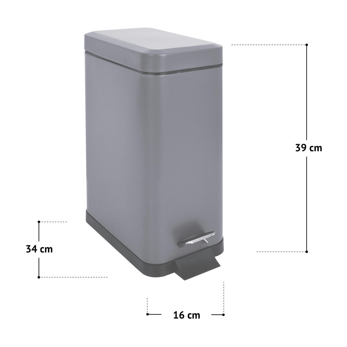 MÜLLEIMER STM10 10L Weiß - Weiß, Metall (16/39/34cm) - SVITA