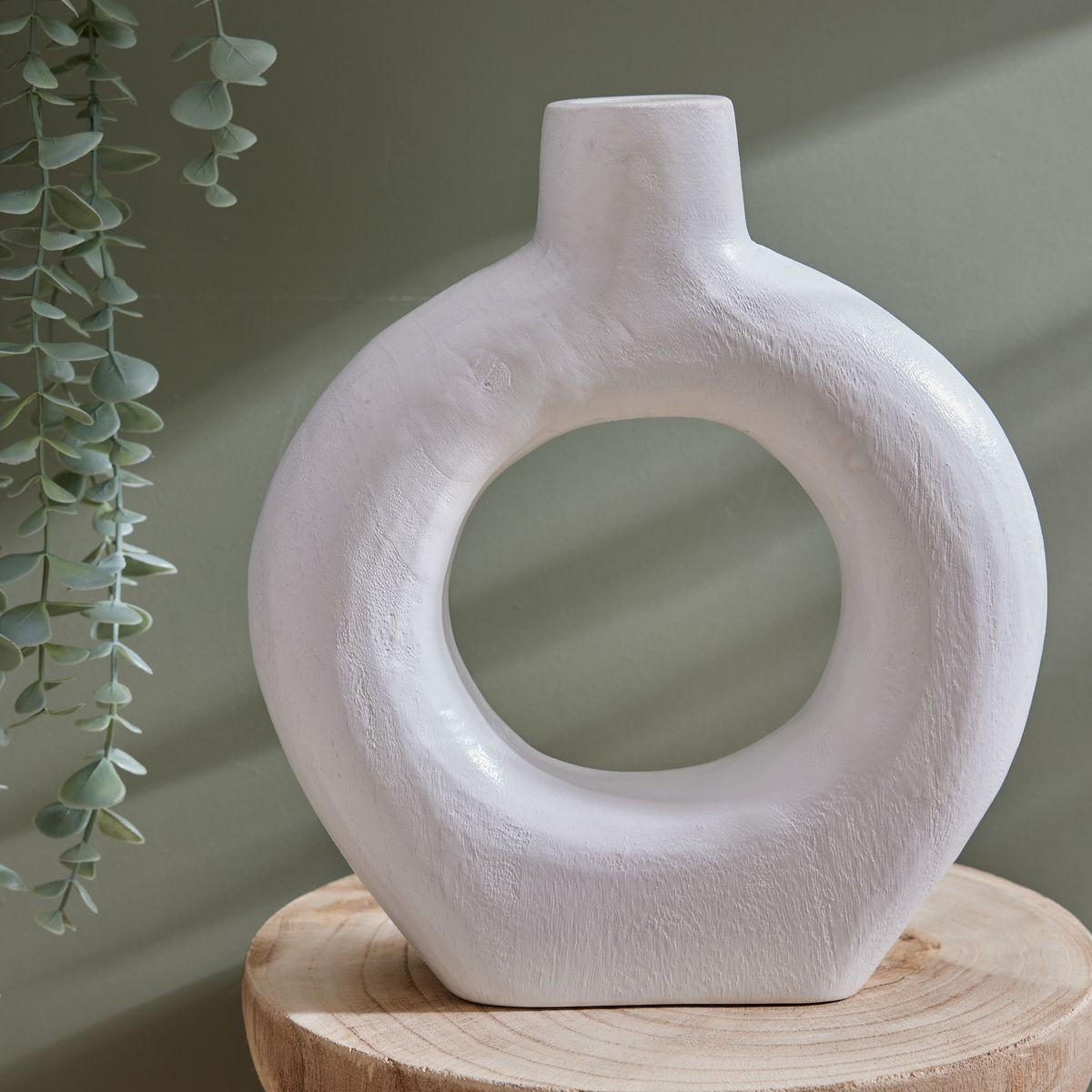 HOLZVASE Matisse 25/27 cm - Weiß, Holz (27cm)