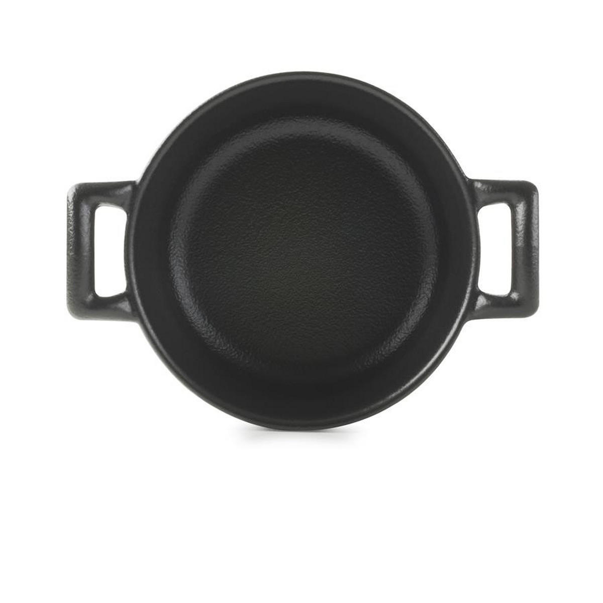KASSEROLLE OHNE DECKEL 20 cl RUND Gusseisenoptik - Schwarz, Keramik (10/10/5cm) - Revol Porcelaine France