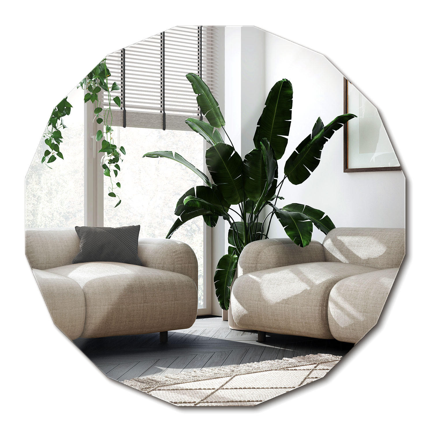 SPIEGEL 80x80 cm asymmetrisch - Transparent, Glas (80/80/0.4cm) - Wallfluent