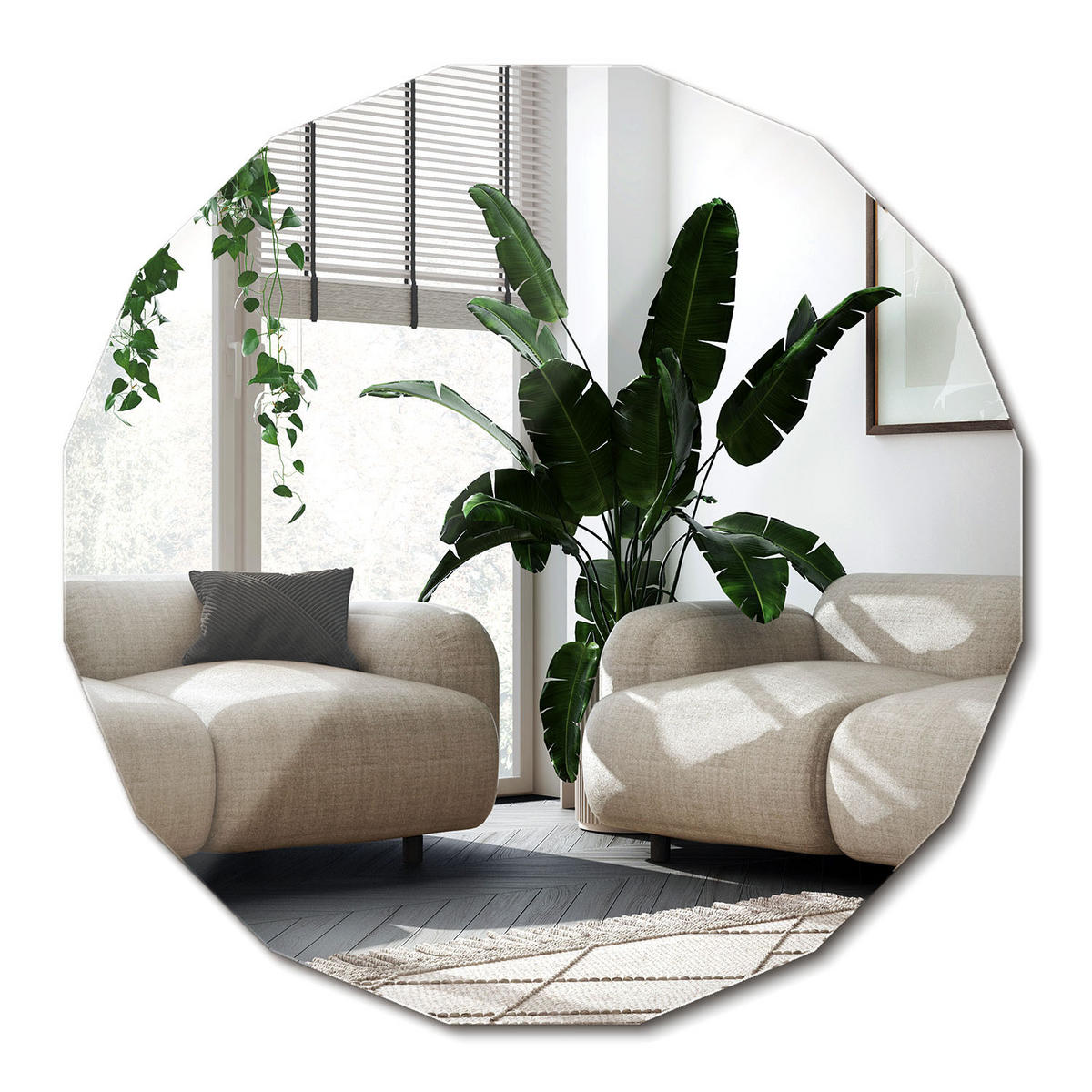 SPIEGEL 80x80 cm asymmetrisch - Transparent, Glas (80/80/0.4cm) - Wallfluent