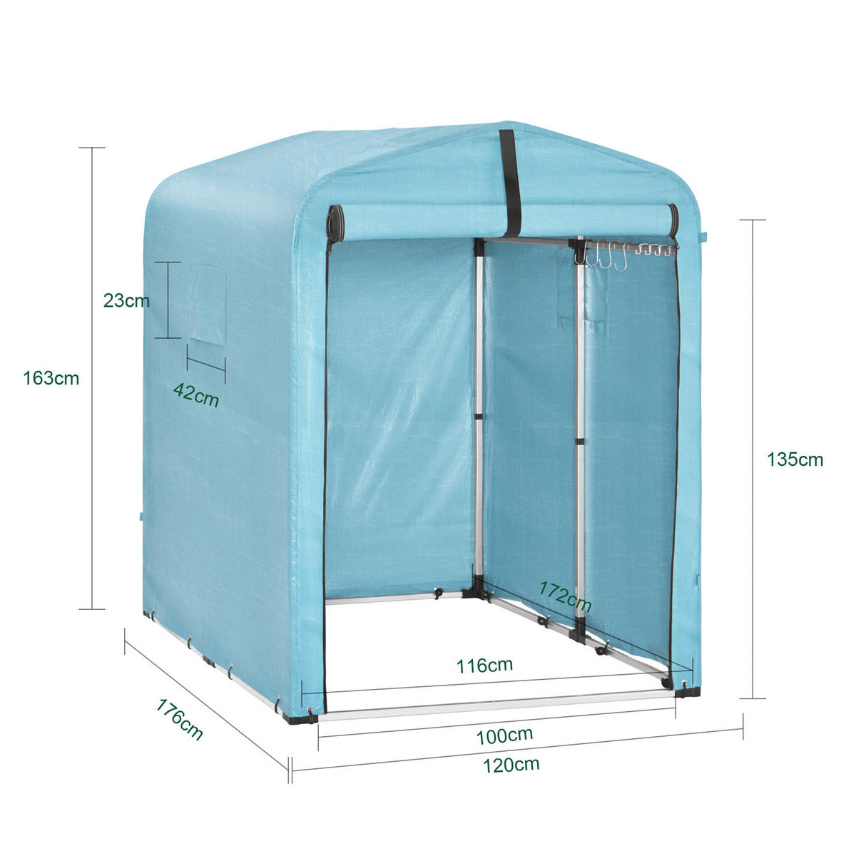 FAHRRADGARAGE Blau - Blau, Metall (120/163/176cm) - SoBuy