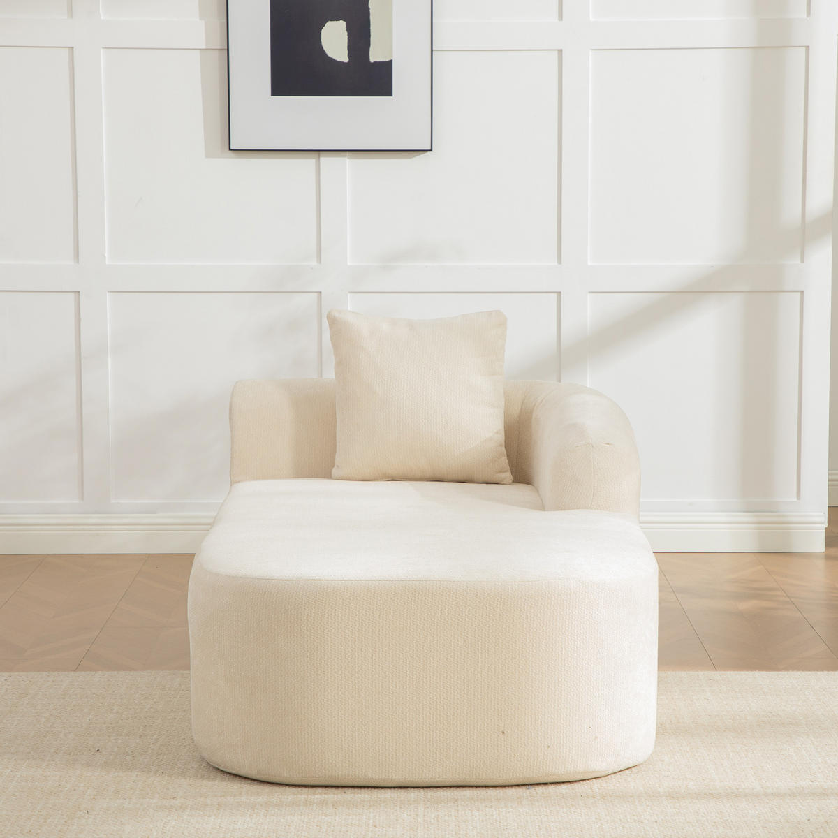 RÉCAMIERE DE-35127 rechte mit Chenille-Bezug Beige - Beige, Textil (99/80.5/172cm) - ComfortXL