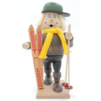 RAUCHFIGUR Wichtel Skifahrer 23 cm - Multicolor, Holz (11/23/0.1cm)