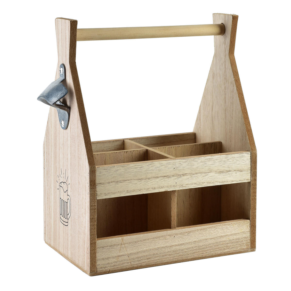 FLASCHENTRÄGER Daz Braun 22/14.5/28 cm Holz - Braun, Holz (14.5/28/22cm) - Mondex