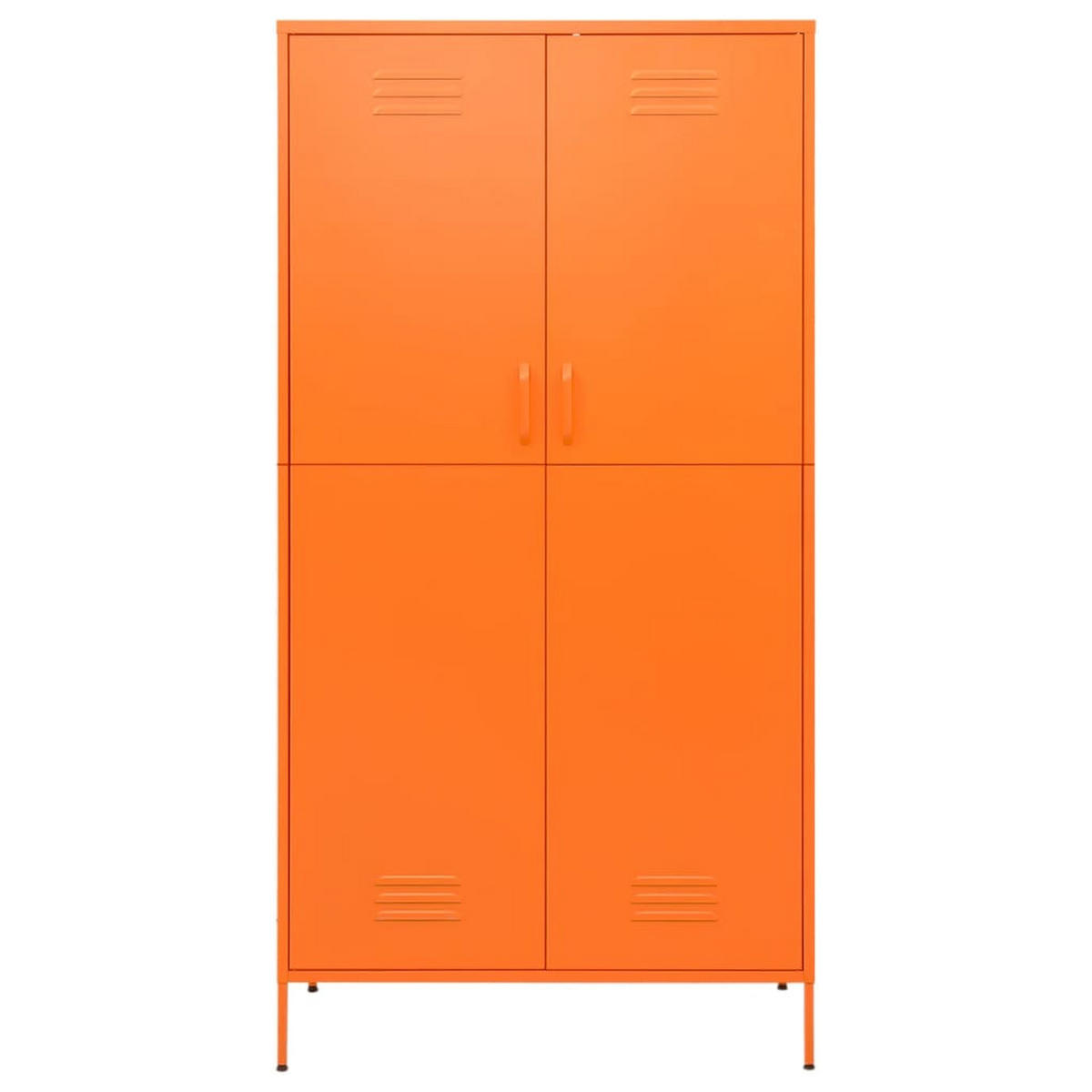 KLEIDERSCHRANK 2-Türig mit 4 verstellbaren Fächern 90/50/180 cm aus Stahl Orange - Orange, Metall (90/180/50cm) - vidaXL