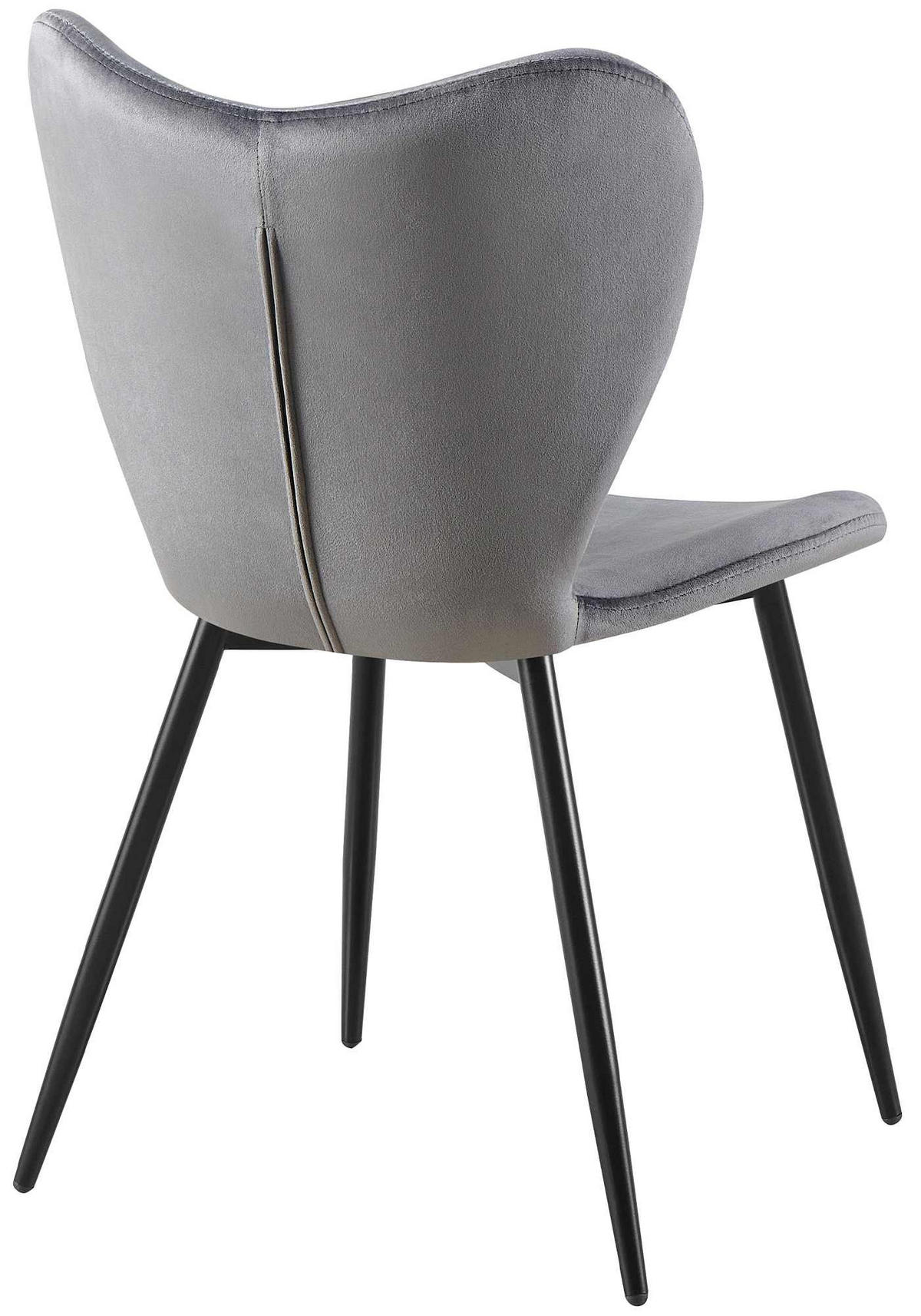 ESSZIMMERSTUHL Samt Dunkelgrau - Dunkelgrau/Schwarz, Textil/Metall (50/80/58cm) - CLP
