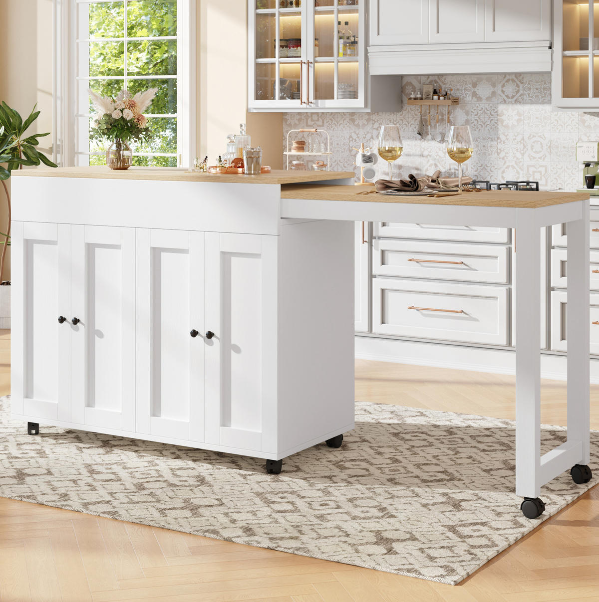 BARTISCH ausziehbar 117-180 x 50 x 94,6 cm Weiß - Weiß, Holz (50/94.6/180cm) - Beauniv