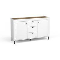 KOMMODE Monta mit 2 Türen und 3 Schubladen, Weiß - Weiß, Holzwerkstoff (137/84/40cm) - Beautysofa