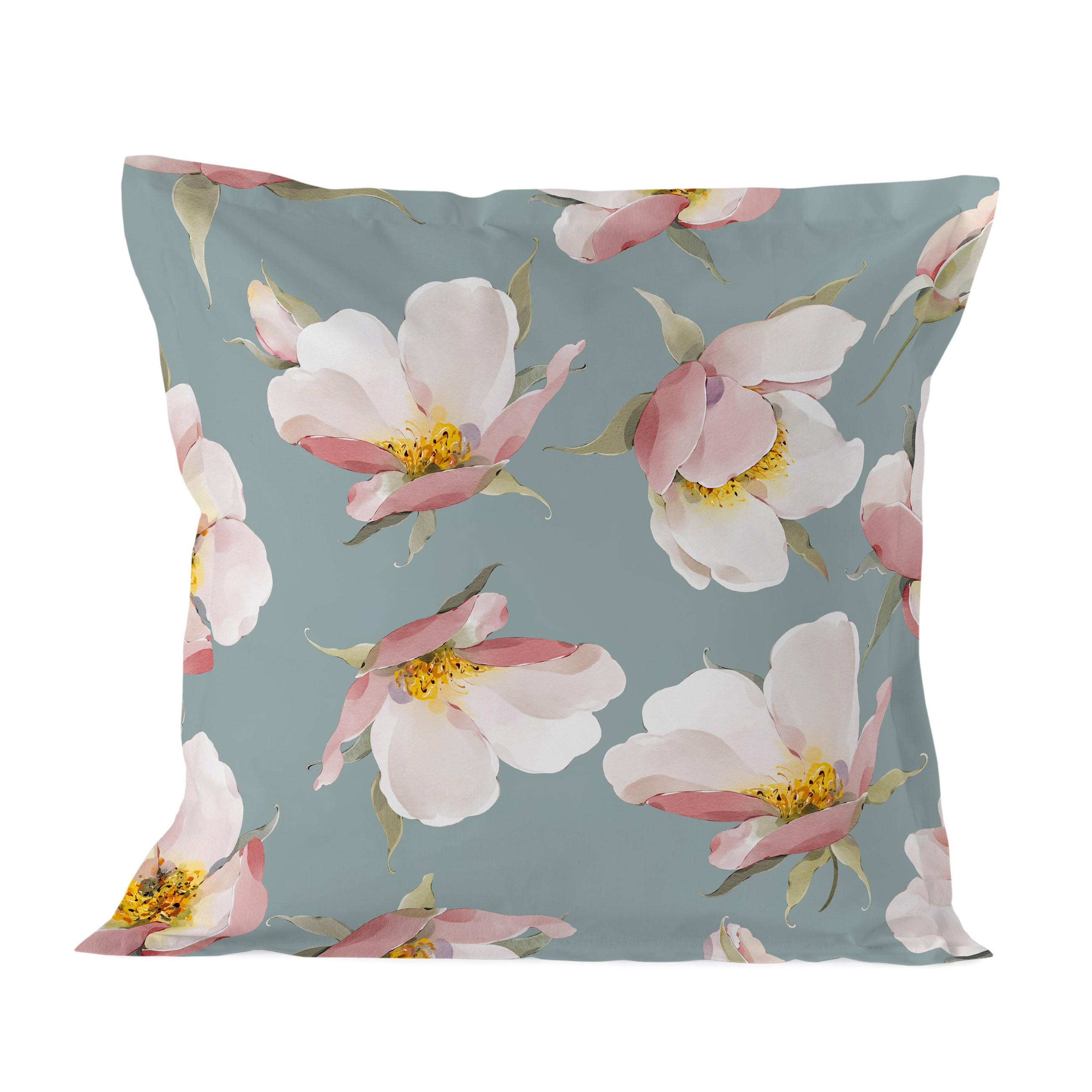 KISSENBEZUG spring blossom 80x80 cm mehrfarbig - Multicolor, Textil (80/80cm) - Happy Friday