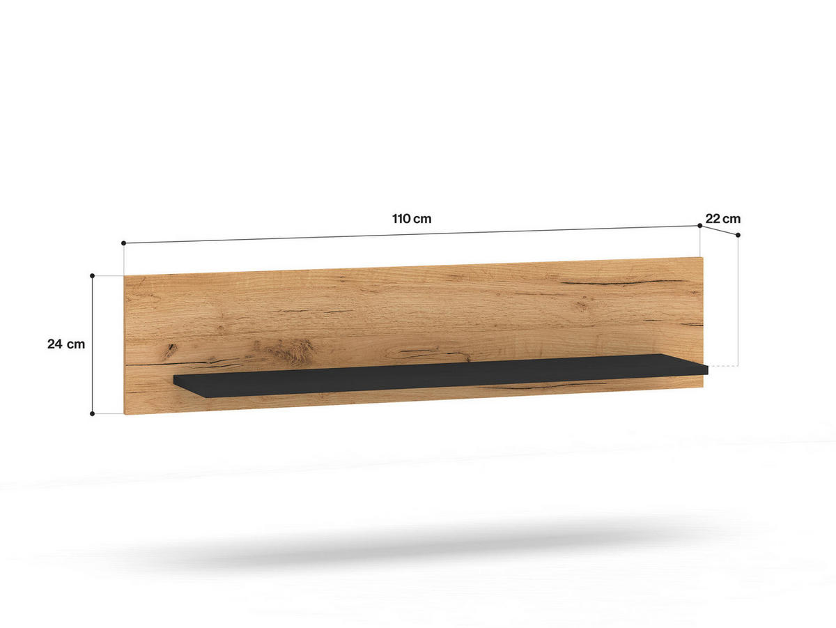 WANDREGAL URSO Beige 110x22x24 cm - Beige, Holzwerkstoff (110/24/22cm) - FURNLUX