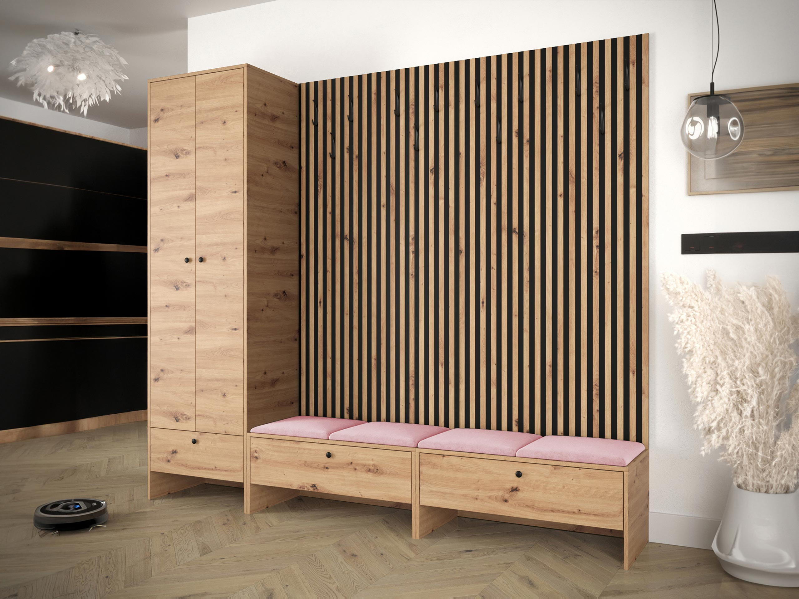 GARDEROBE Balma VI - Rosa, Holzwerkstoff (230/206/44cm) - MIRJAN24