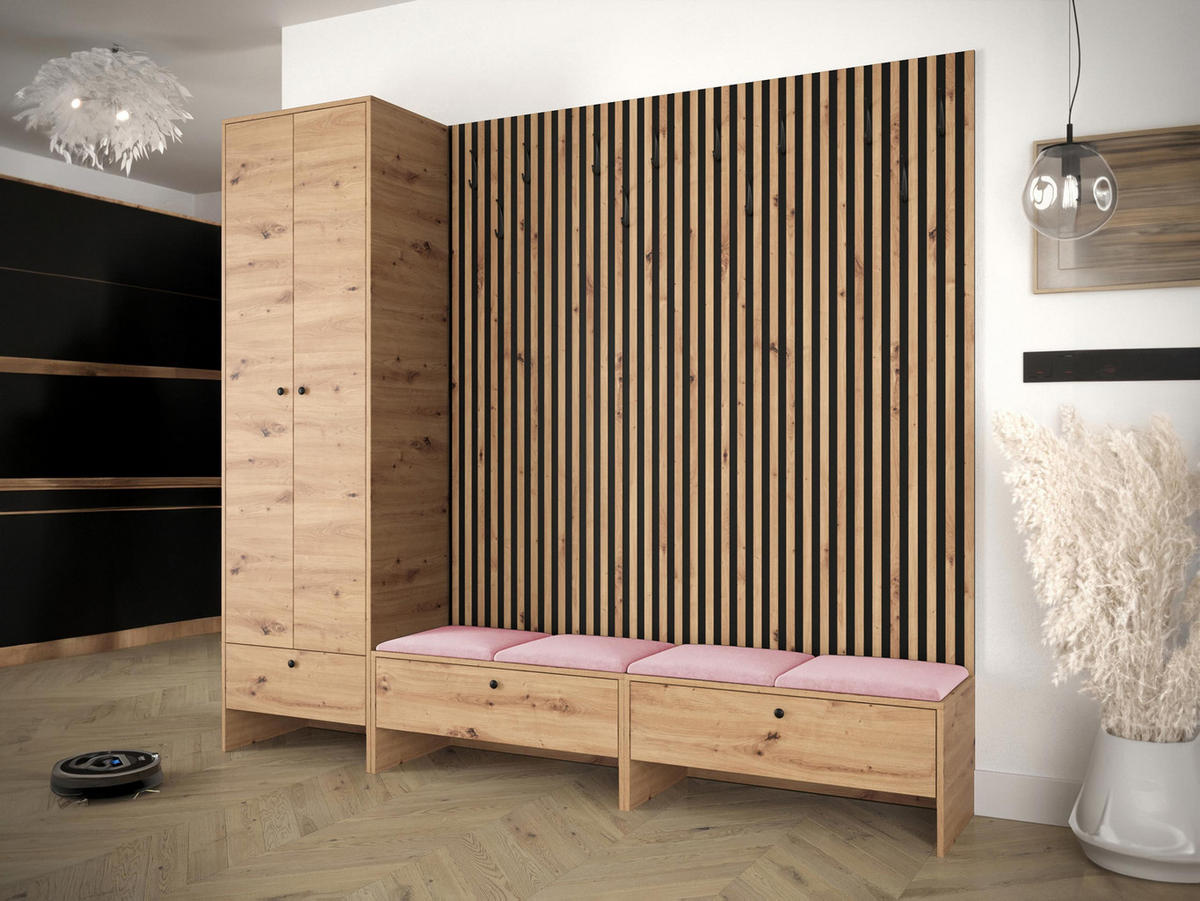 GARDEROBE Balma VI - Rosa, Holzwerkstoff (230/206/44cm) - MIRJAN24
