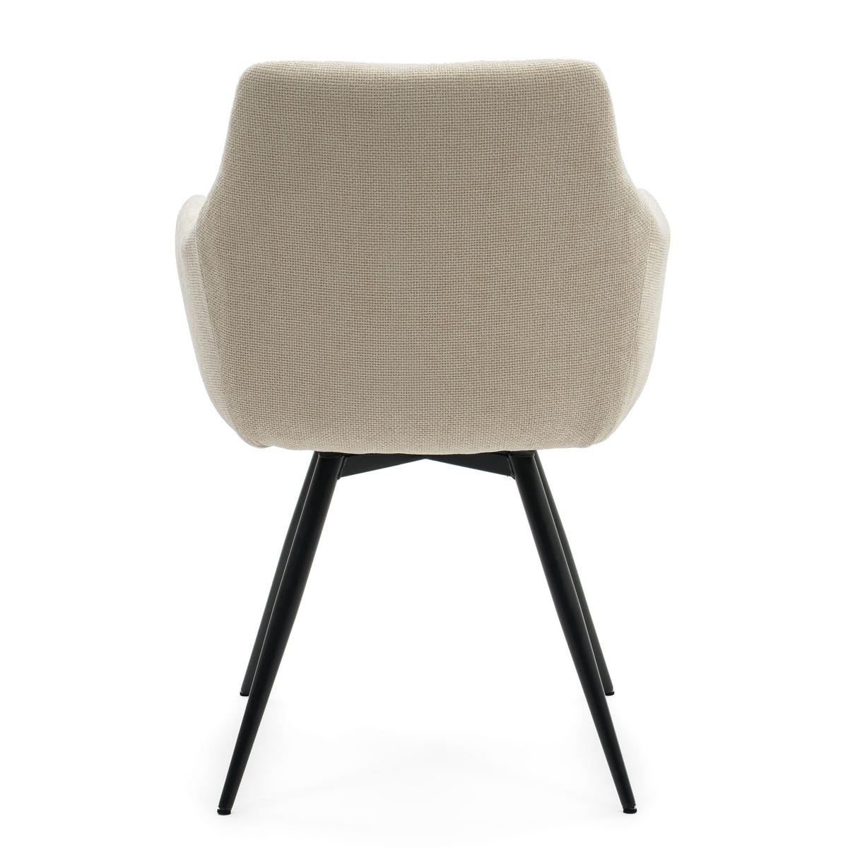 STUHL LUGANO drehbar gepolsterter mit Steppung - creme - Chenille - Creme/Schwarz, Textil/Metall (58/84/59cm) - NEW HOME