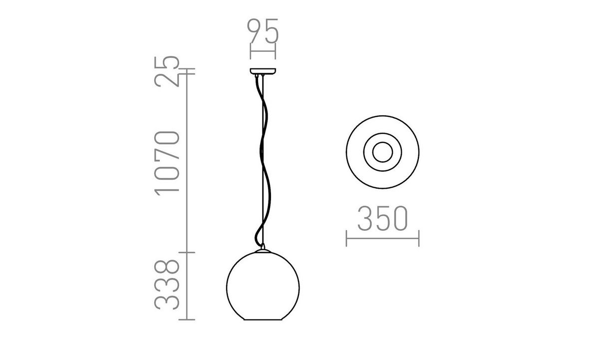PENDELLEUCHTE BEAU MONDE 35 Chromglas 15 W - Chromfarben, Glas (35/35/135cm) - Rendl