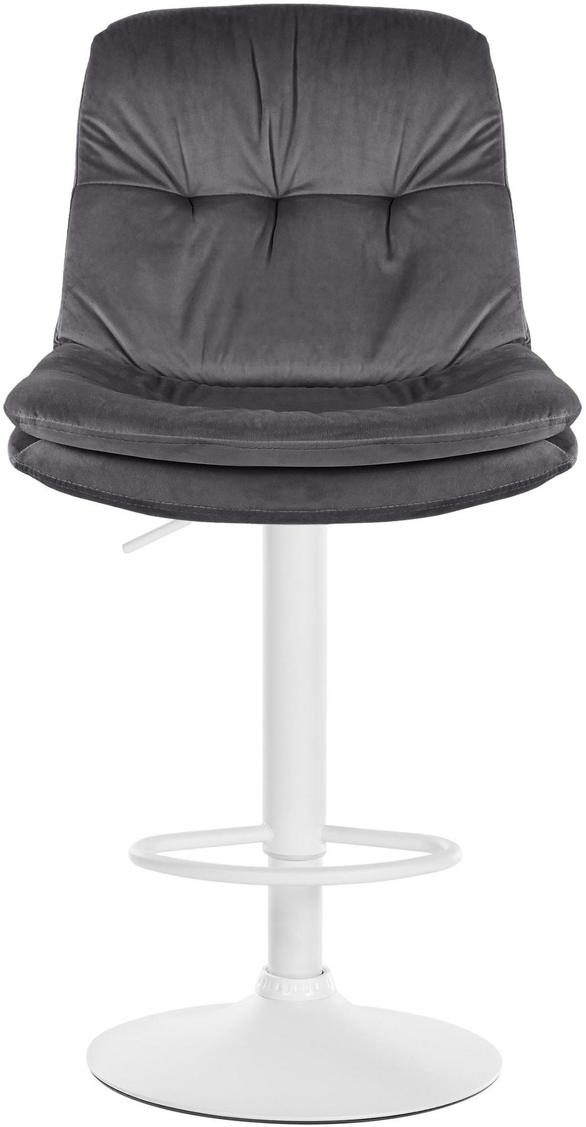 BARHOCKER Samt dunkelgrau - Dunkelgrau/Schwarz, Textil (46/94/54cm) - CLP