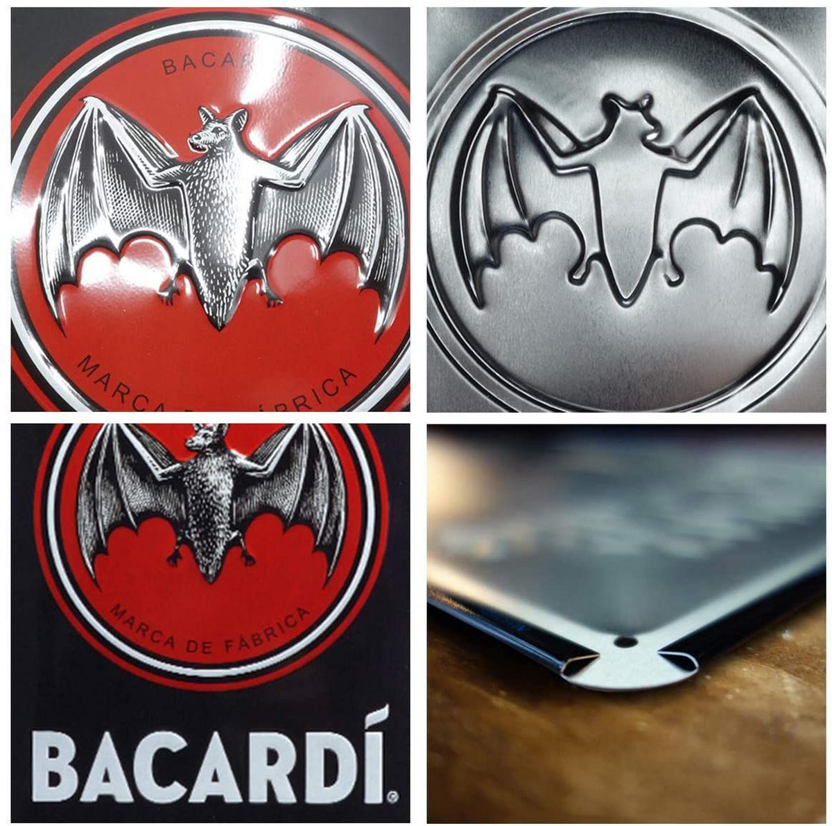 BLECHSCHILD 20/30 cm Bacardi Bacardi Logo Black - Multicolor, Metall (20/30/0.2cm) - Nostalgic-Art