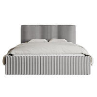POLSTERBETT Tilio Hellgrau Cordbezug 140 cm - Hellgrau/Schwarz, Kunststoff/Textil (140/200cm) - Selsey