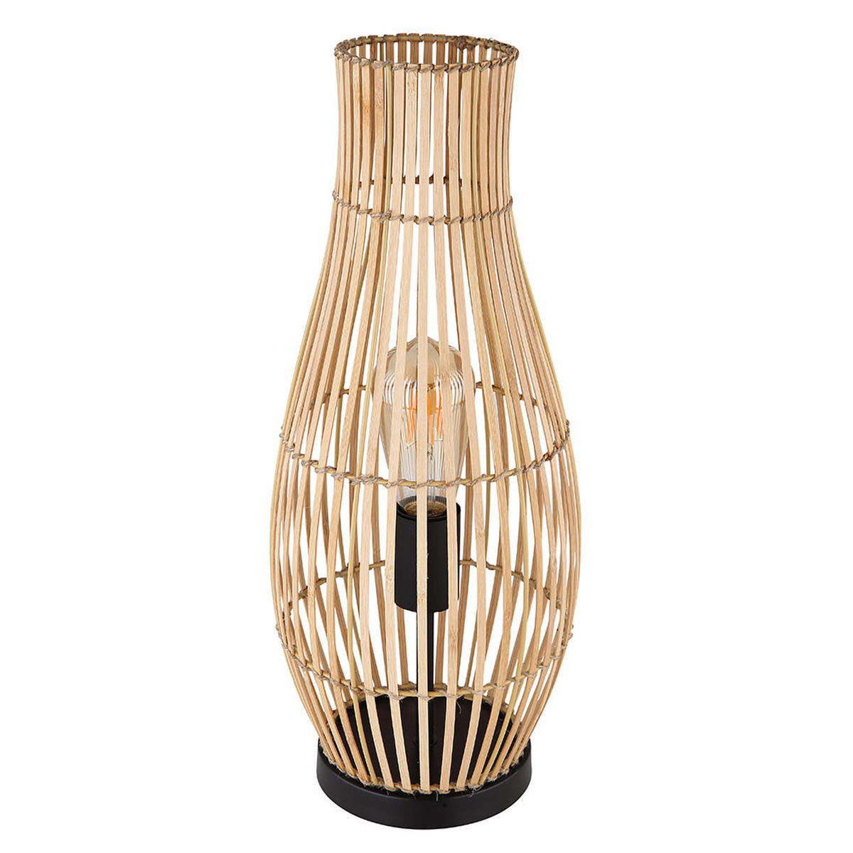 LED STEHLEUCHTE Bambus Braun - Braun, Holz (19.5/19.5/47.5cm) - Globo Lighting