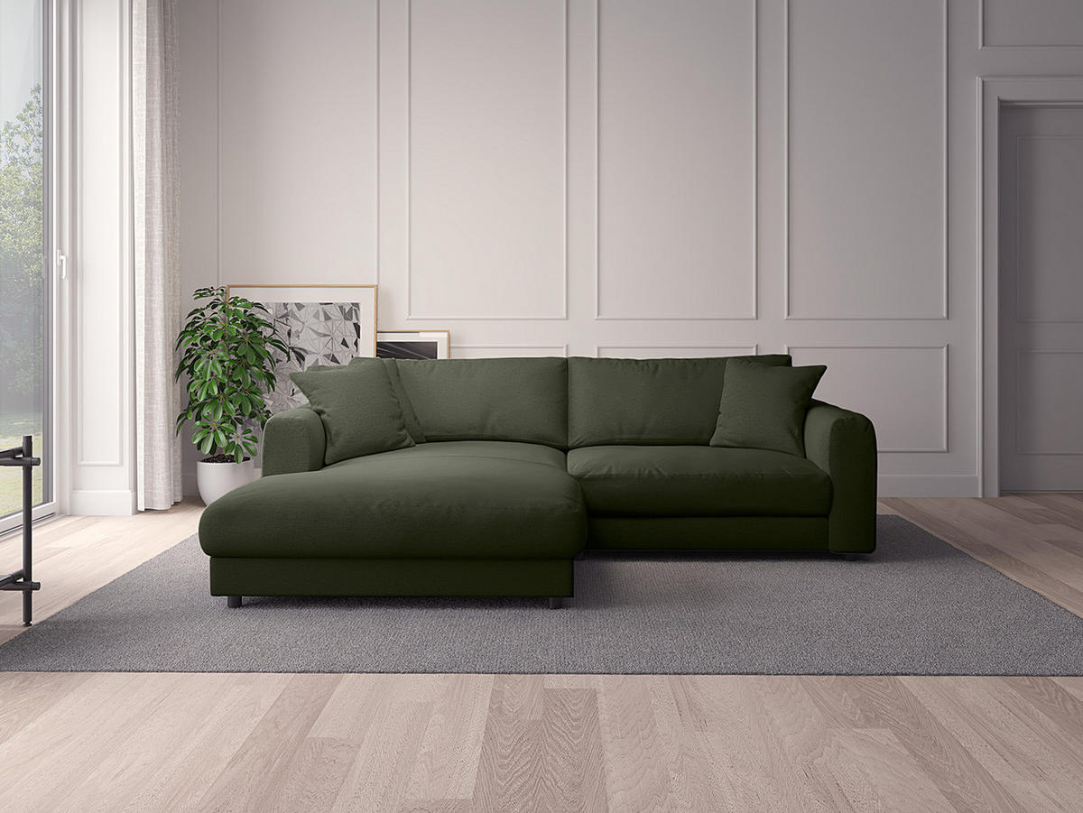 ECKSOFA mit Longchair - Schwarz/Grau, Holz/Kunststoff (238/183cm) - home24