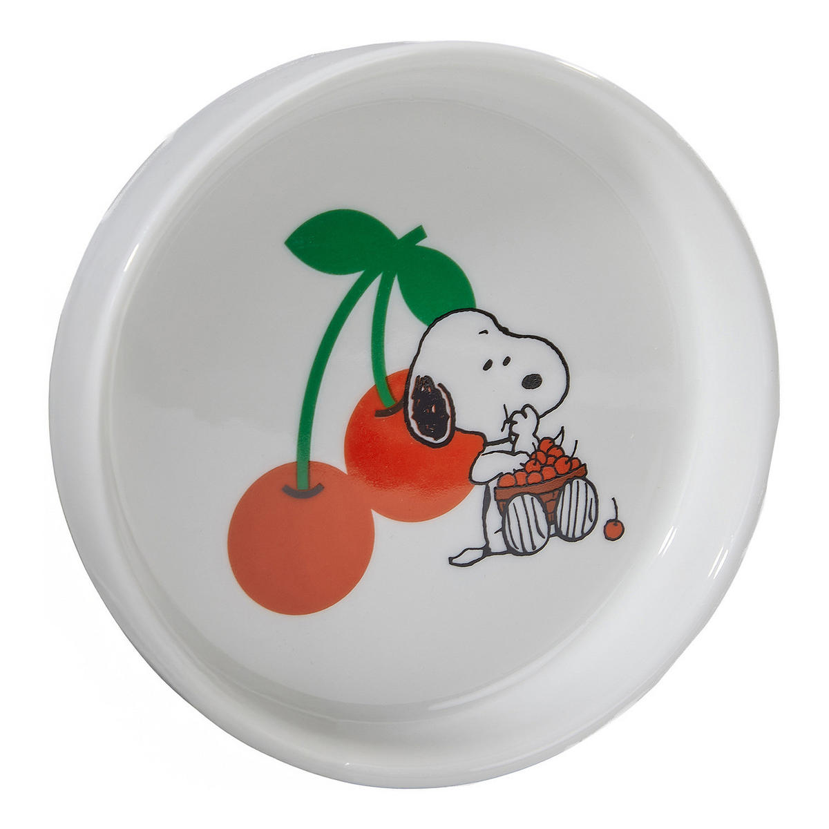 DEKOTELLER Peanuts Snoopy mit Kirschen - Weiß, Keramik (2cm) - Butlers
