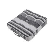 SITZKISSEN Morocco grau gestreift 40/40/8 cm - Grau, Textil (40/40/8cm) - Homescapes