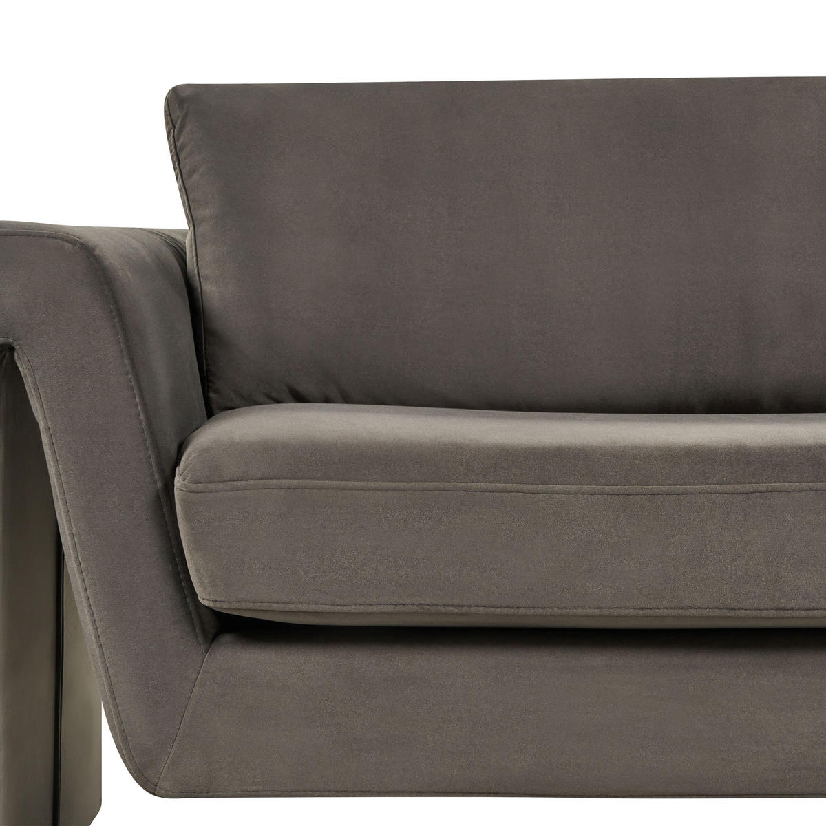 3-SITZER-SOFA Samtstoff Graphitgrau Maunu - Graphitfarben/Schwarz, Textil (237/76/83cm) - Beliani