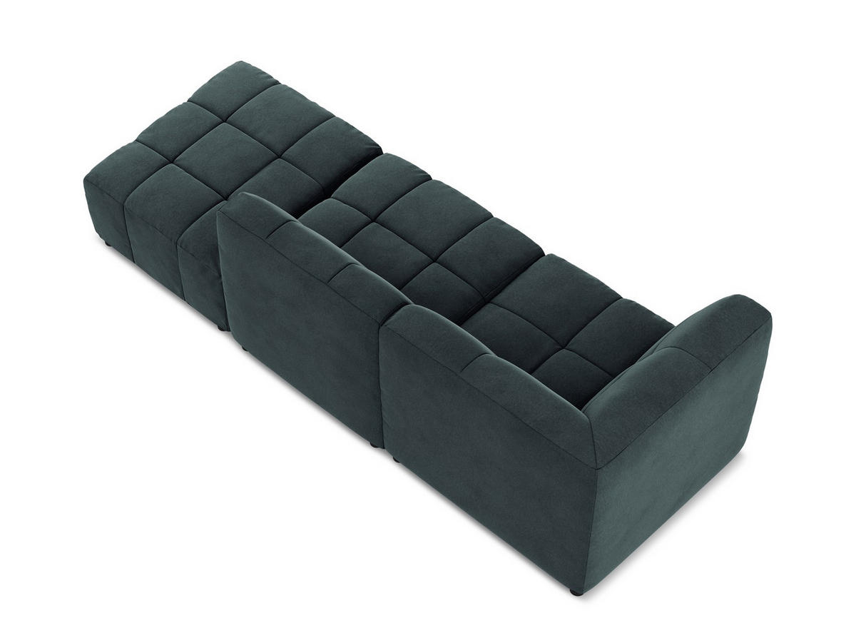 ECKSOFA Links Samt Stoff Grau - Edelstahlfarben/Schwarz, Holzwerkstoff/Kunststoff (248/166cm) - Makamii