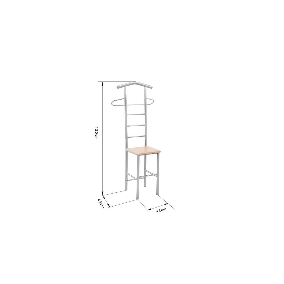 HERRENDIENER JIVO - Buchefarben, Metall (53/121/47cm) - CARO-Möbel