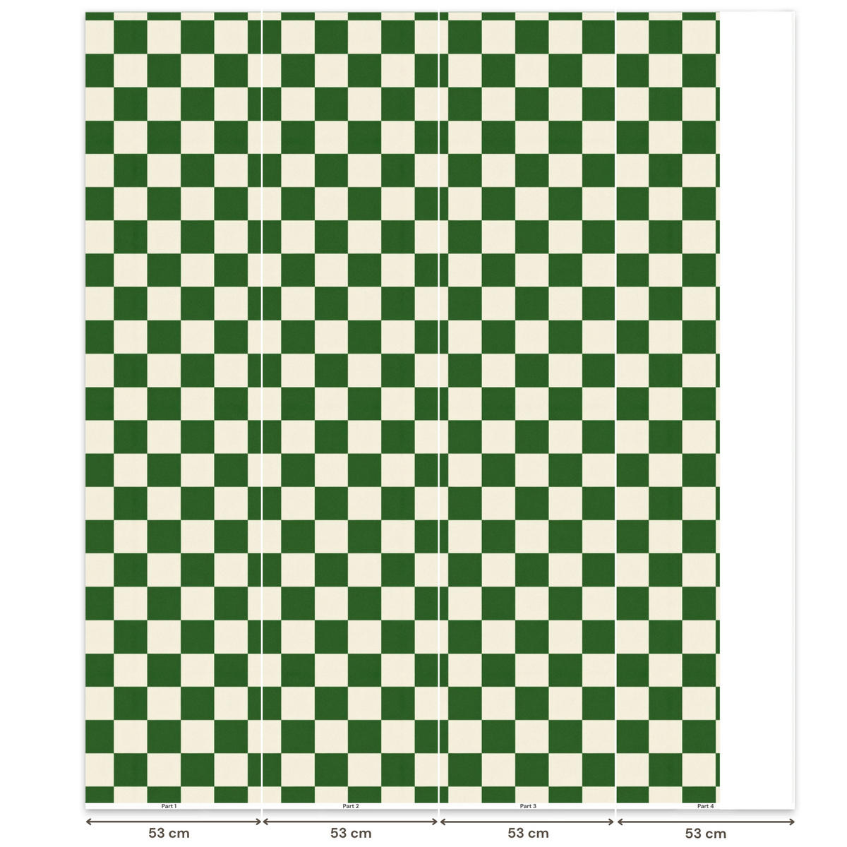 KINDERTAPETE - Schachbrett - Muster - Grün - 180x220 cm - Grün, Papier (180/220cm) - OnlyWow