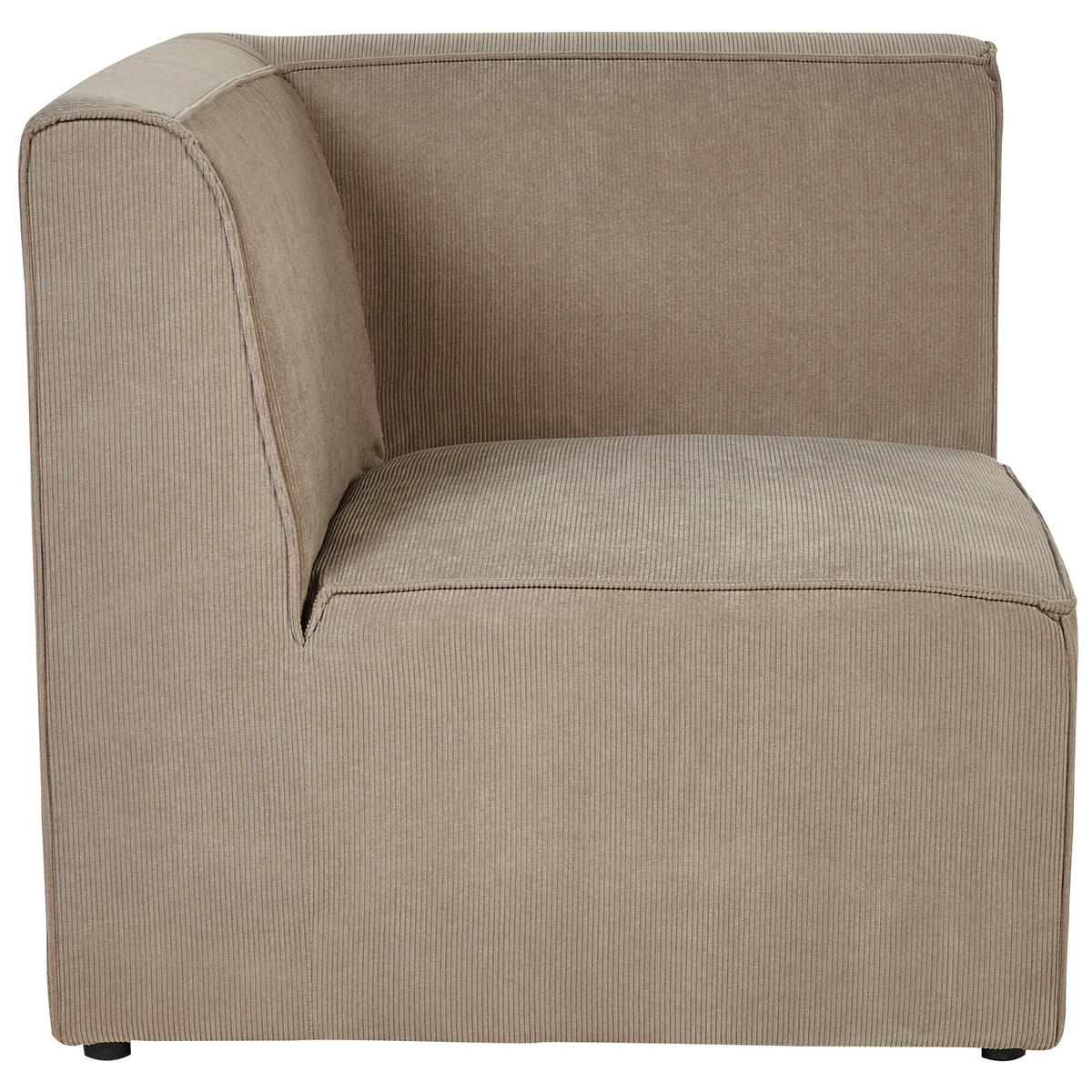3-SITZER-ECKSOFA Cord taupe linksseitig mit Ottomane Lemvig - Beige, Textil (250/166cm) - Beliani