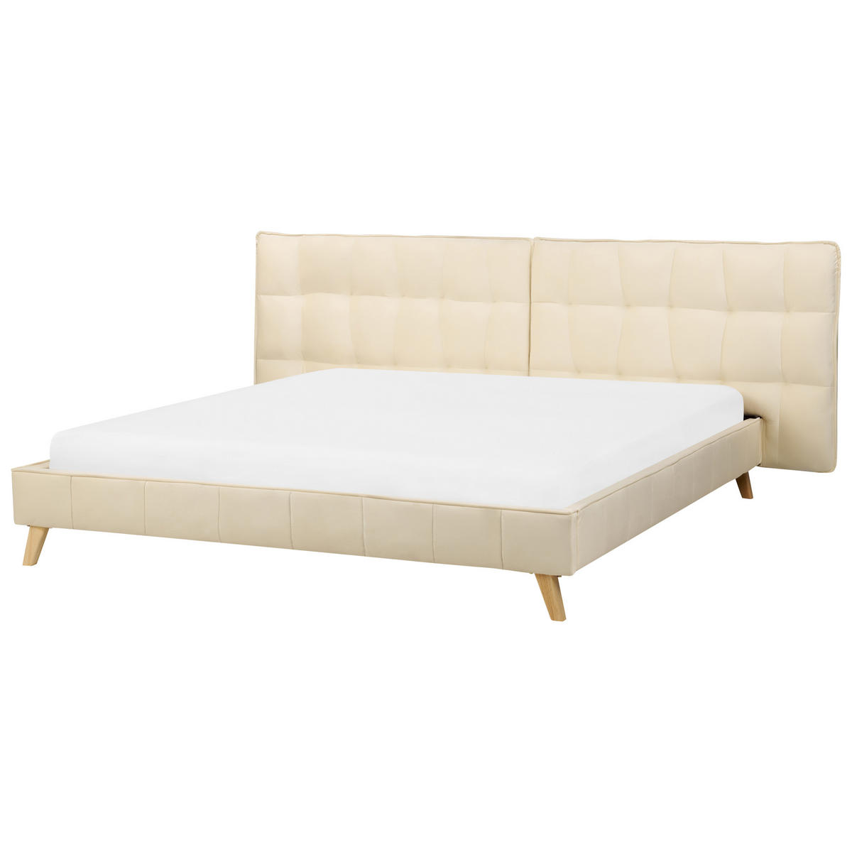POLSTERBETT mit Lattenrost 180/200 cm Beige Senlis - Beige, Textil (180/200cm) - Beliani