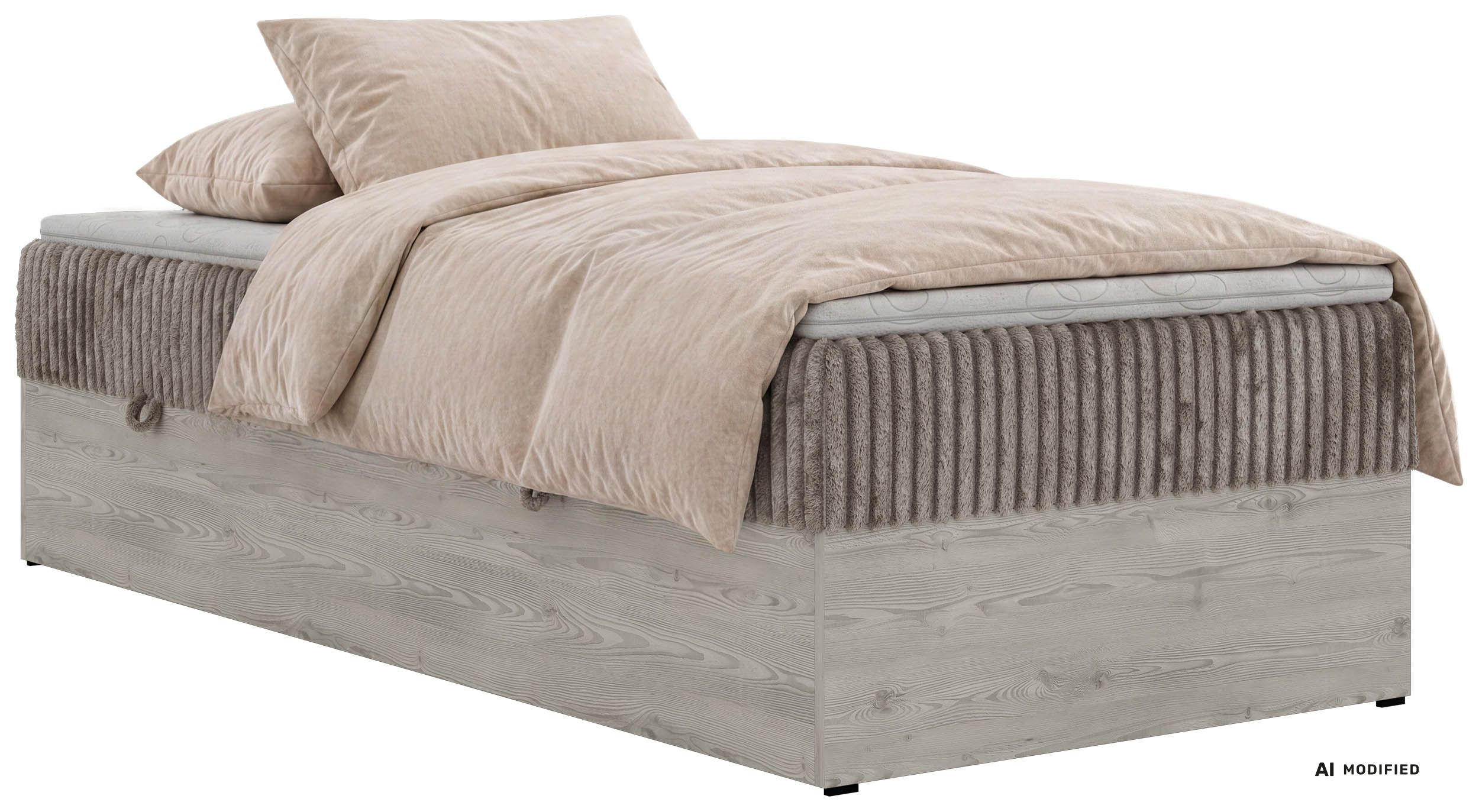 BOXBETT NORDIC ZERO 90/200 - Hellbraun Cord - Topper Visco - H3 - Hellbraun/Schwarz, Kunststoff/Textil (90/200cm) - MKS