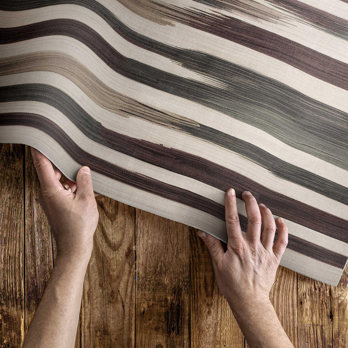 TEPPICH 120x180 cm Pastell Boho Streifen Muster - Champagner, Kunststoff (120/180cm) - Wallfluent