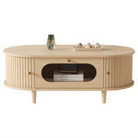 COUCHTISCH 100/50/36 cm holzfarben aus MDF mit Schublade und Rollladentüren - Eichefarben, Holzwerkstoff (100/50/36cm) - OKWISH