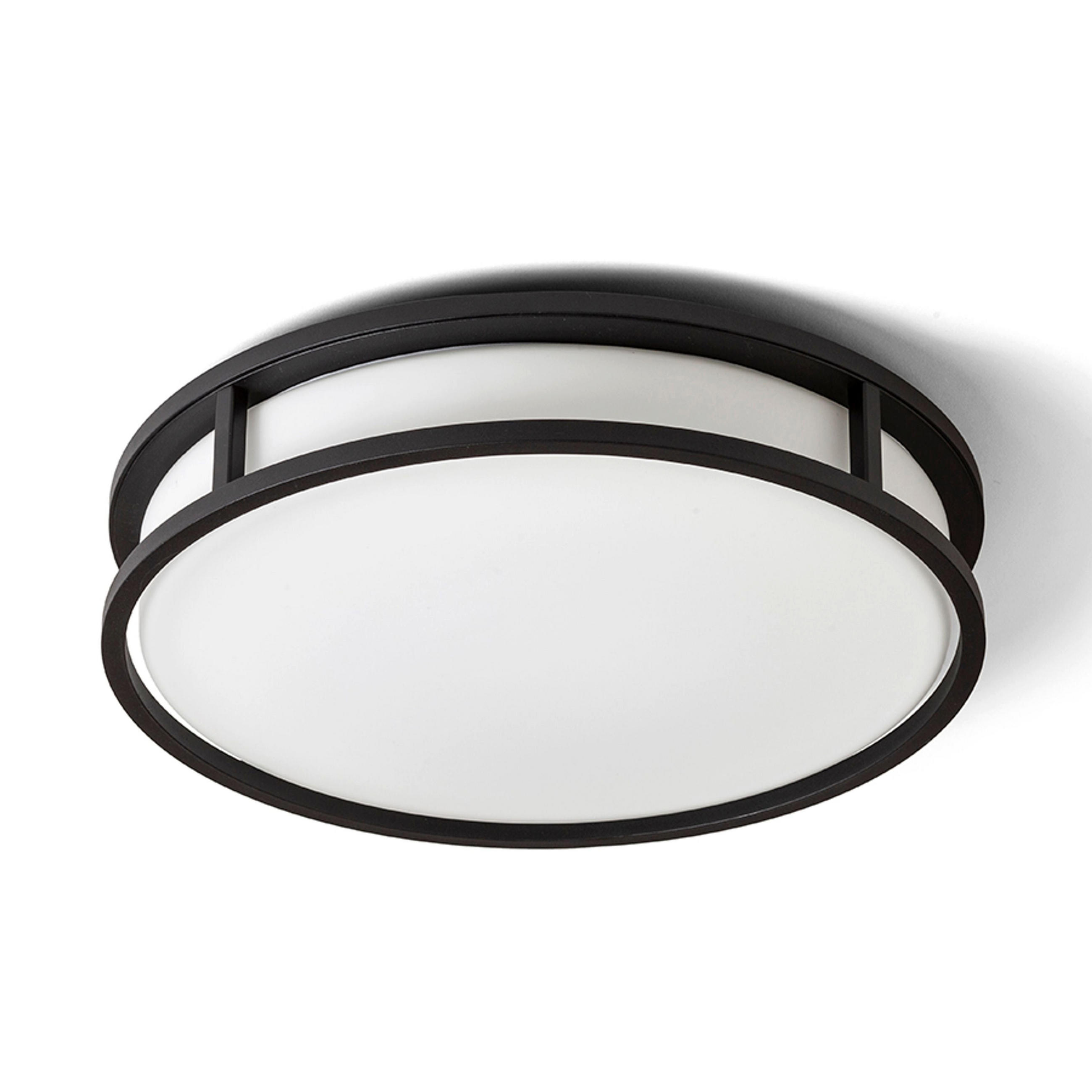 DECKENLEUCHTE GRANDE LED 35 Opalglas 24 W IP44 - Schwarz, Glas (37.5/37.5/86cm) - Rendl