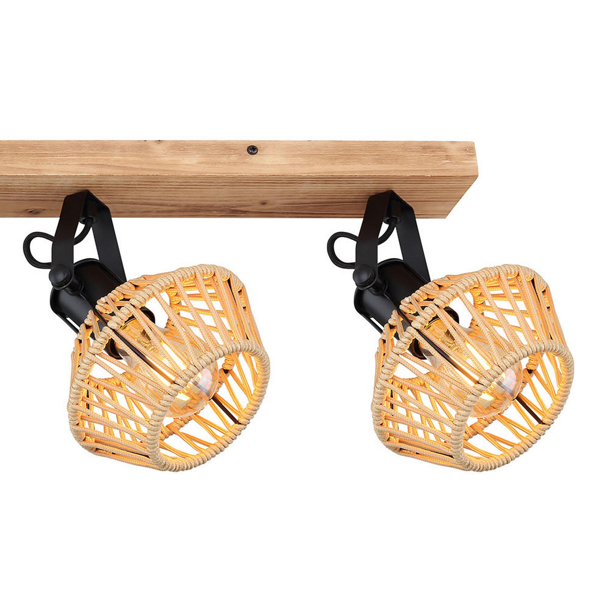 LED DECKENLEUCHTE Holzoptik Braun - Braun, Metall (80/16/25cm) - Globo Lighting