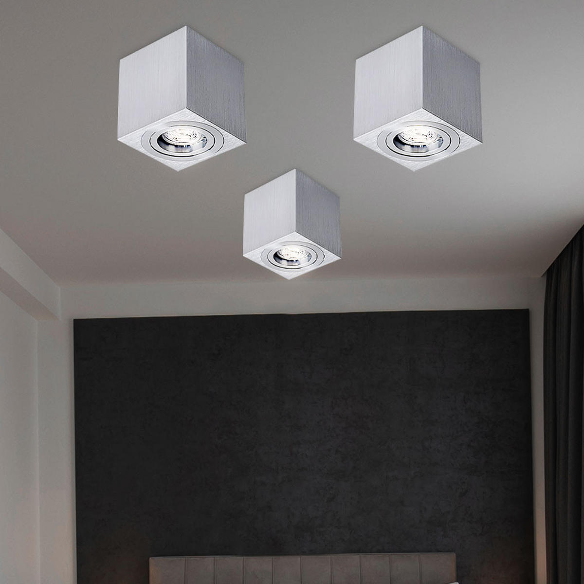 LED DECKEN SPOT DUCE Silber - Silberfarben, Metall (8/8/8.2cm)
