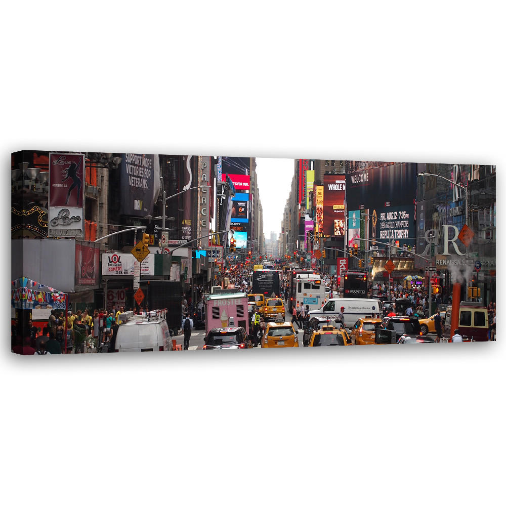 WANDBILD times square new york - Grau, Textil (90/30cm) - Feeby