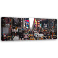 WANDBILD times square new york - Grau, Textil (90/30cm) - Feeby