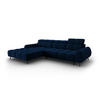 ELEKTRISCHES-ECKSOFA links Alyse aus Samt königsblau 5 Sitzplätze - Blau, Textil (188/295cm) - Micadoni