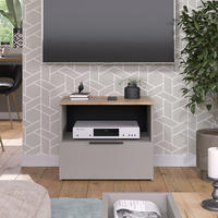 LOWBOARD Wido Greige 60 x 50 cm mit Schublade - Greige/Sonoma Eiche, Holzwerkstoff (60/50/40cm) - Vicco