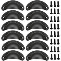 MÖBELGRIFF Schwarz 12er-Set 82 mm - Schwarz, Metall (3.5/2.5/8cm)
