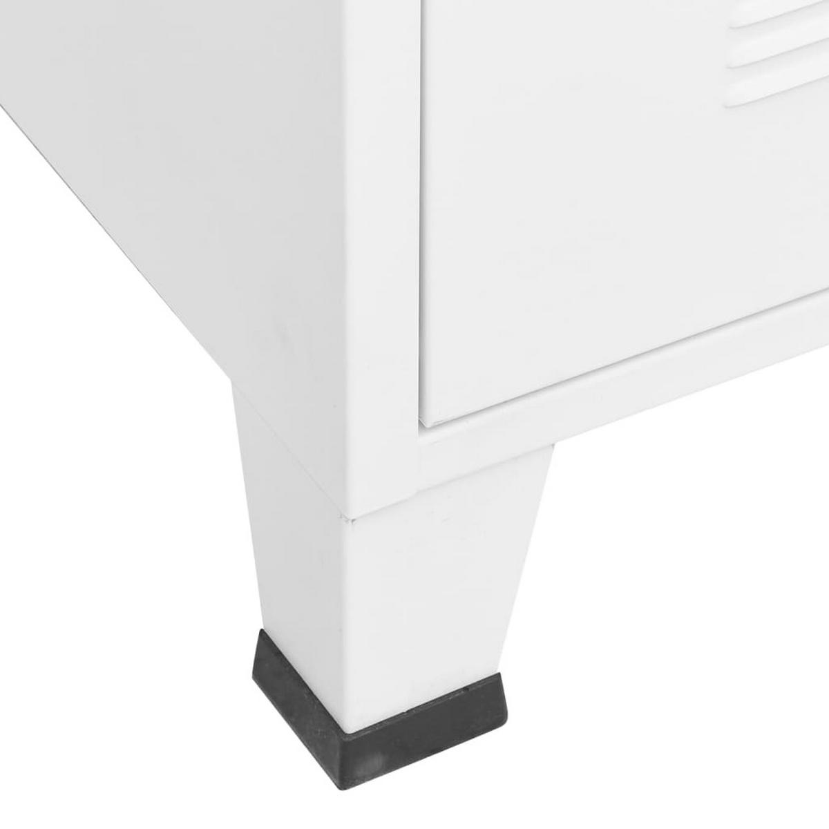 TV-SCHRANK Industrie-Stil Weiss 105/35/42 Cm Metall - Weiß, Metall (35/42/105cm) - vidaXL