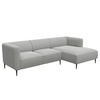 2,5-SITZER ECKSOFA mit Longchair - Hellgrau/Schwarz, Textil/Metall (271/148cm) - home24